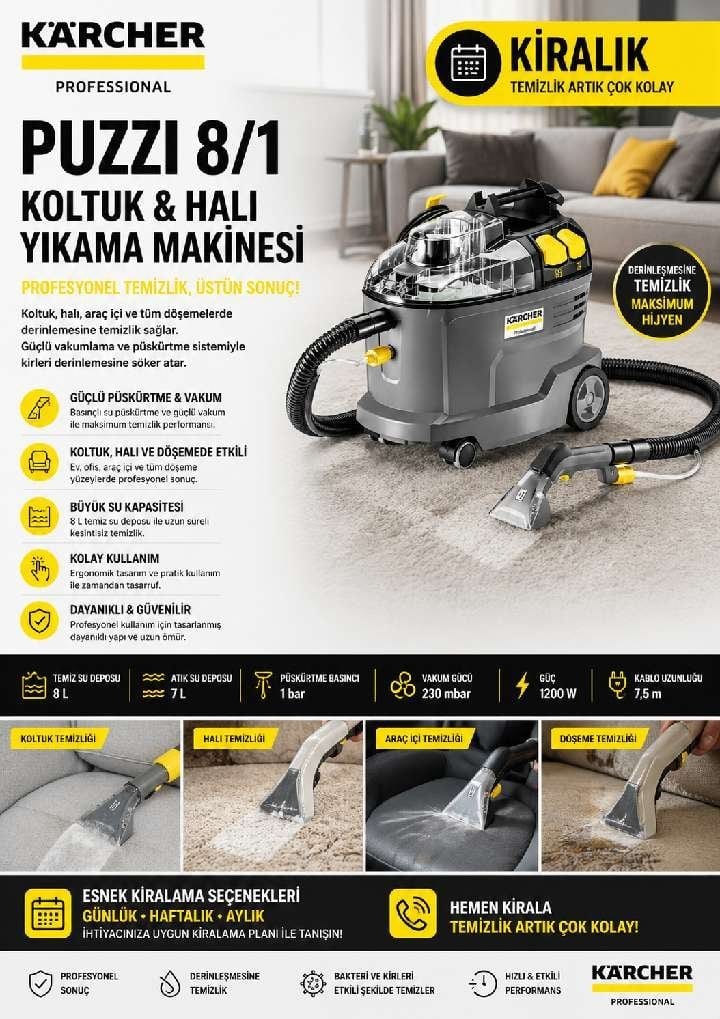Kärcher Puzzi 8/1 Koltuk Yıkama Makinesi | Aynı Gün Teslim