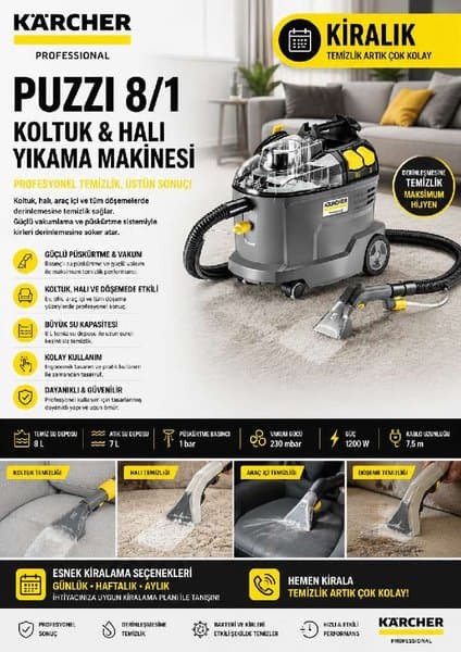 Kärcher Puzzi 8/1 Koltuk Yıkama Makinesi | Aynı Gün Teslim