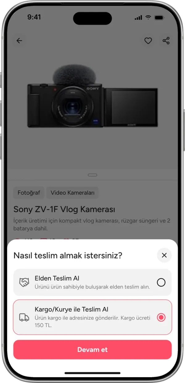Teslimat yöntemini seç