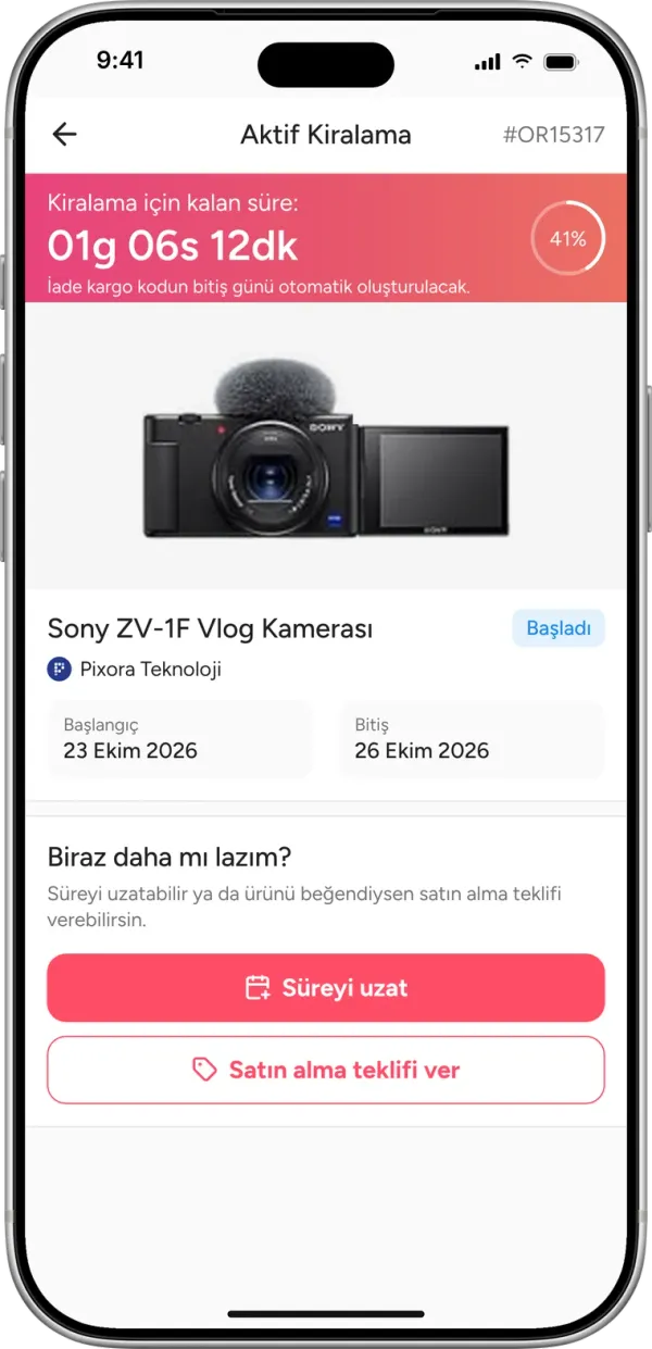 Kiraladığın ürünün tadını çıkar