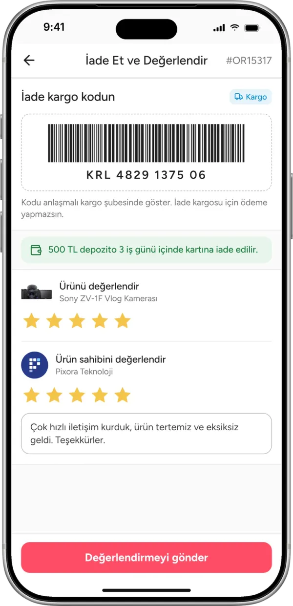 İade et ve değerlendir
